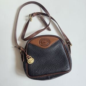 Classic Black and Brown Leather Crossbody Bag